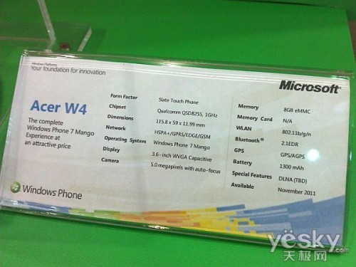 Computex2011:Acerչ׿WP7 Mangoֻ