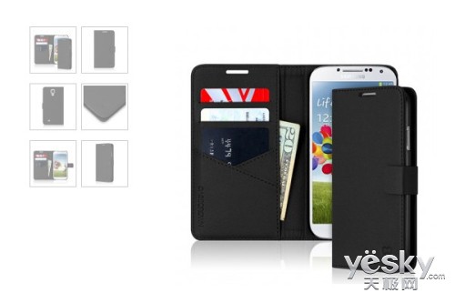钱包、保护套二合一 CASECROWN Galaxy S4 Wallet