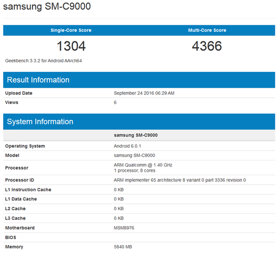 Galaxy C9ó¯652+6GB RAM