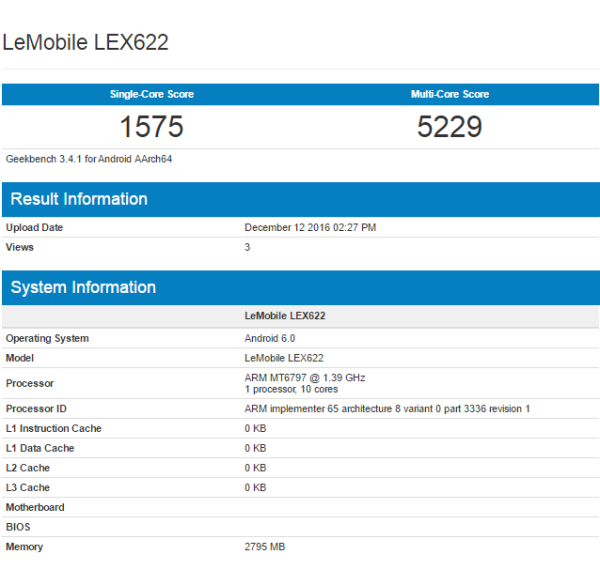 ж»LEX622ܷع:Helio X20+3GB