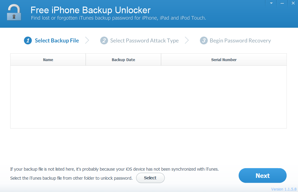 Free iPhone Backup Unlockerͼ1