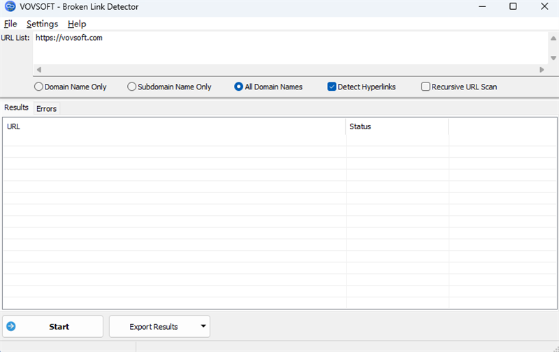 Vovsoft Broken Link Detectorͼ1