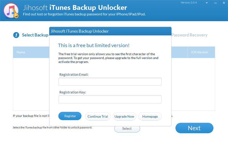 Jihosoft iTunes Backup Unlockerͼ2