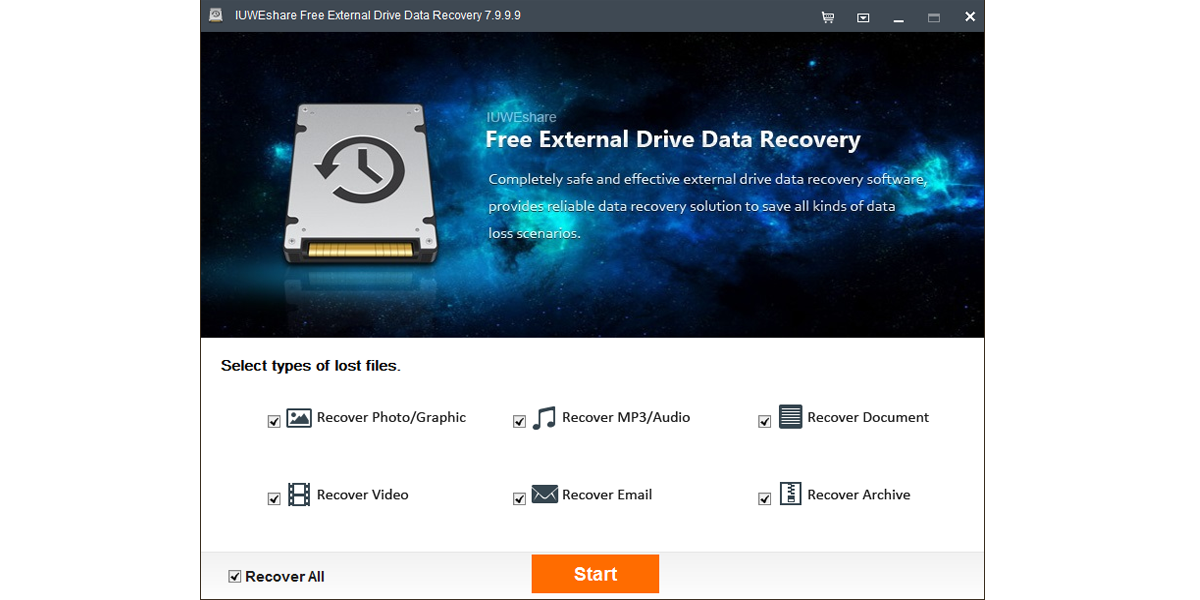 IUWEshare Free External Drive Data Recoveryͼ1